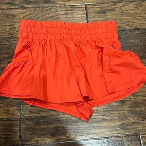 Red/Orange Free People Movement Get Your Flirt On Shorts